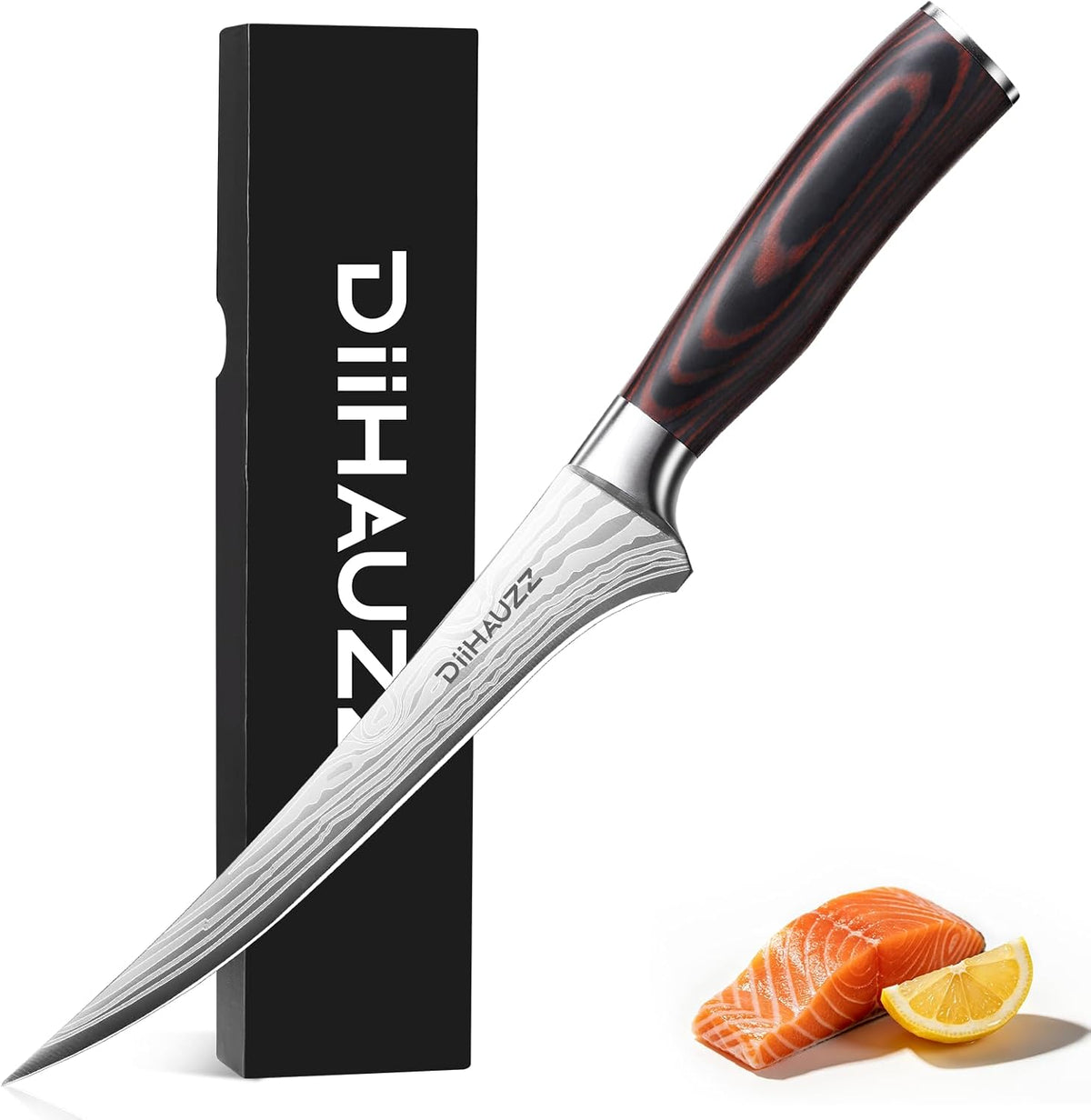 8 Inch Chef Knife, High Carbon Stainless Steel - Ultra Sharp Kitchen Gyutou Knife for Slicing Meat, Dicing Vegetables and Daily Meal Prep, Ergonomic Handle with Sheath, Gift Box