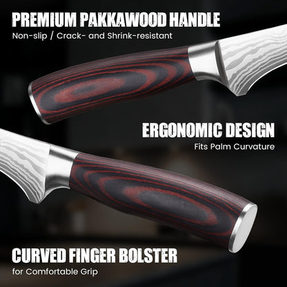 8 Inch Chef Knife, High Carbon Stainless Steel - Ultra Sharp Kitchen Gyutou Knife for Slicing Meat, Dicing Vegetables and Daily Meal Prep, Ergonomic Handle with Sheath, Gift Box