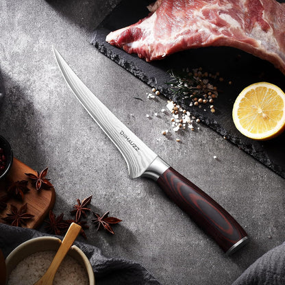 8 Inch Chef Knife, High Carbon Stainless Steel - Ultra Sharp Kitchen Gyutou Knife for Slicing Meat, Dicing Vegetables and Daily Meal Prep, Ergonomic Handle with Sheath, Gift Box