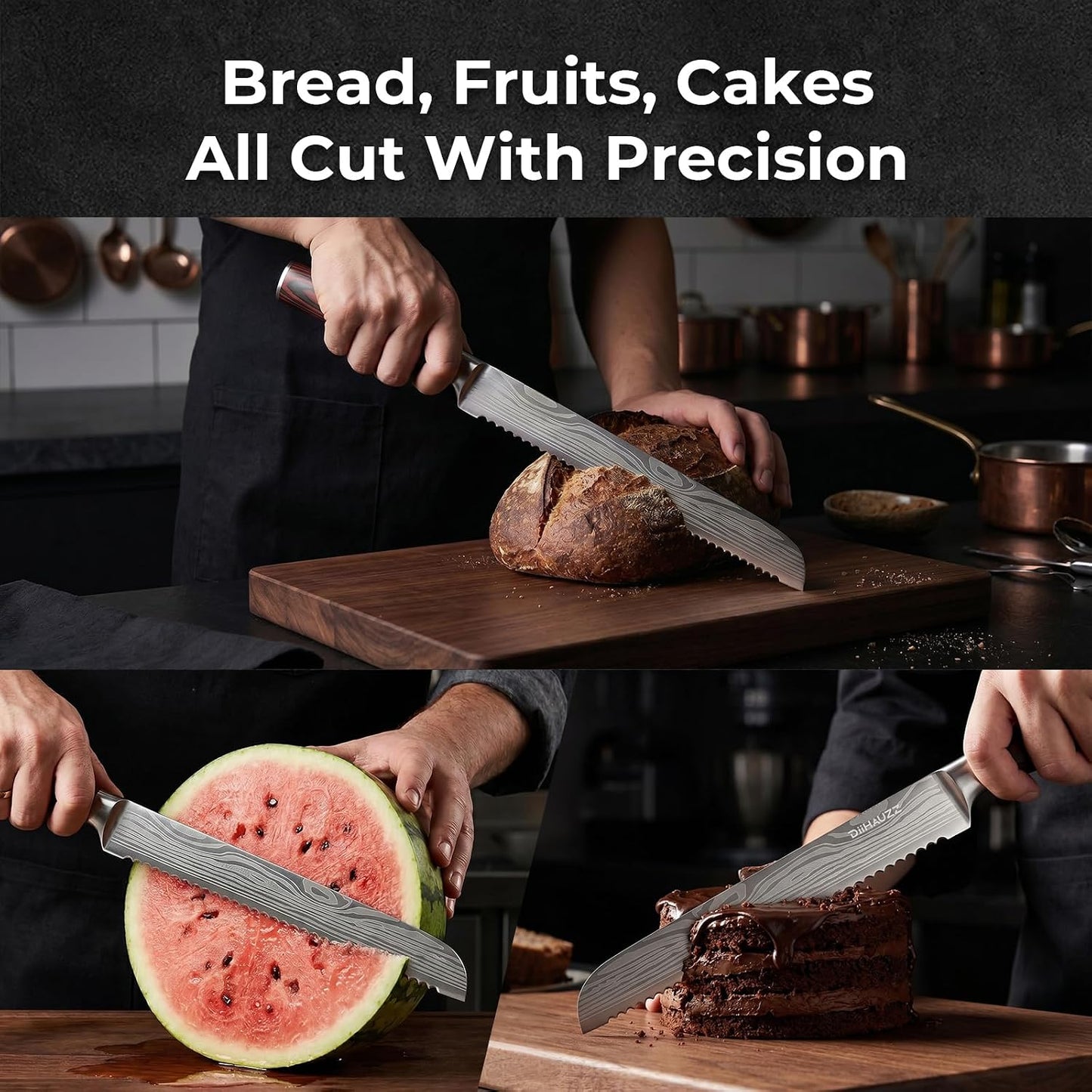 8 Inch Chef Knife, High Carbon Stainless Steel - Ultra Sharp Kitchen Gyutou Knife for Slicing Meat, Dicing Vegetables and Daily Meal Prep, Ergonomic Handle with Sheath, Gift Box