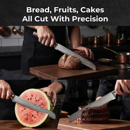 8 Inch Chef Knife, High Carbon Stainless Steel - Ultra Sharp Kitchen Gyutou Knife for Slicing Meat, Dicing Vegetables and Daily Meal Prep, Ergonomic Handle with Sheath, Gift Box