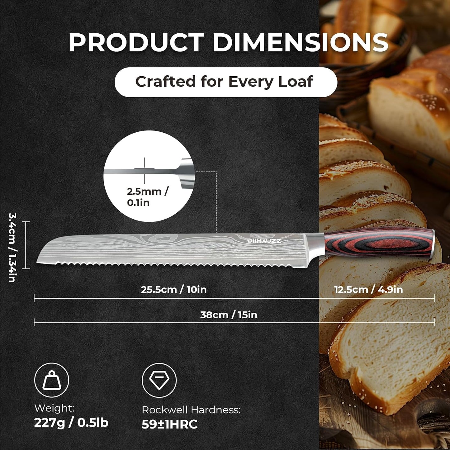 8 Inch Chef Knife, High Carbon Stainless Steel - Ultra Sharp Kitchen Gyutou Knife for Slicing Meat, Dicing Vegetables and Daily Meal Prep, Ergonomic Handle with Sheath, Gift Box