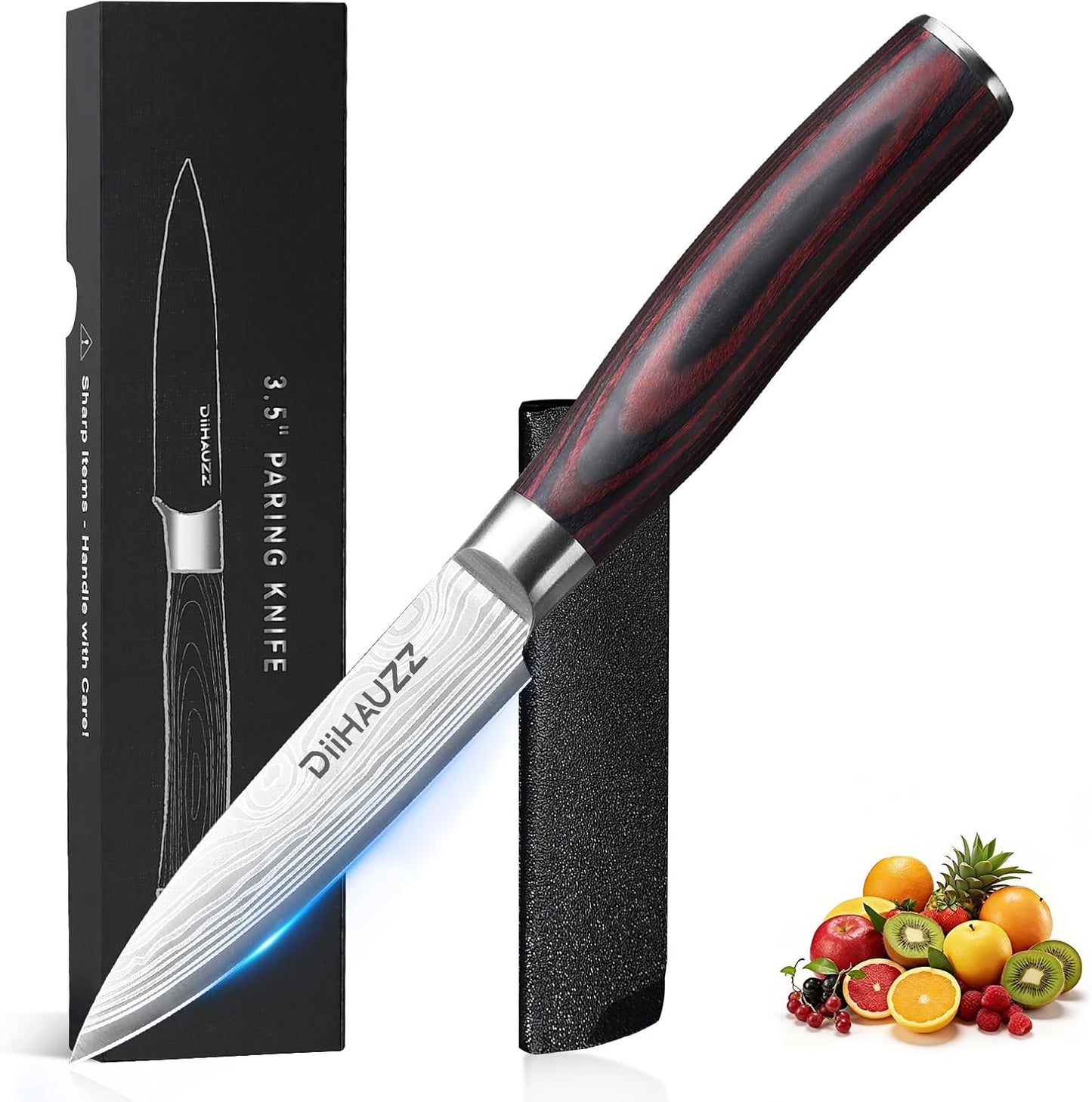 8 Inch Chef Knife, High Carbon Stainless Steel - Ultra Sharp Kitchen Gyutou Knife for Slicing Meat, Dicing Vegetables and Daily Meal Prep, Ergonomic Handle with Sheath, Gift Box
