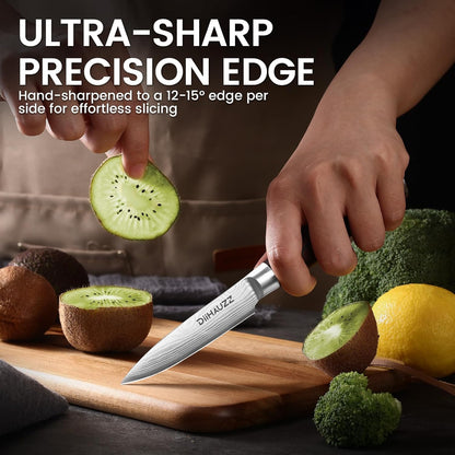 8 Inch Chef Knife, High Carbon Stainless Steel - Ultra Sharp Kitchen Gyutou Knife for Slicing Meat, Dicing Vegetables and Daily Meal Prep, Ergonomic Handle with Sheath, Gift Box