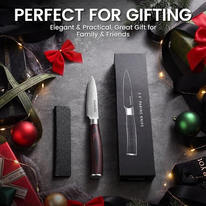 8 Inch Chef Knife, High Carbon Stainless Steel - Ultra Sharp Kitchen Gyutou Knife for Slicing Meat, Dicing Vegetables and Daily Meal Prep, Ergonomic Handle with Sheath, Gift Box