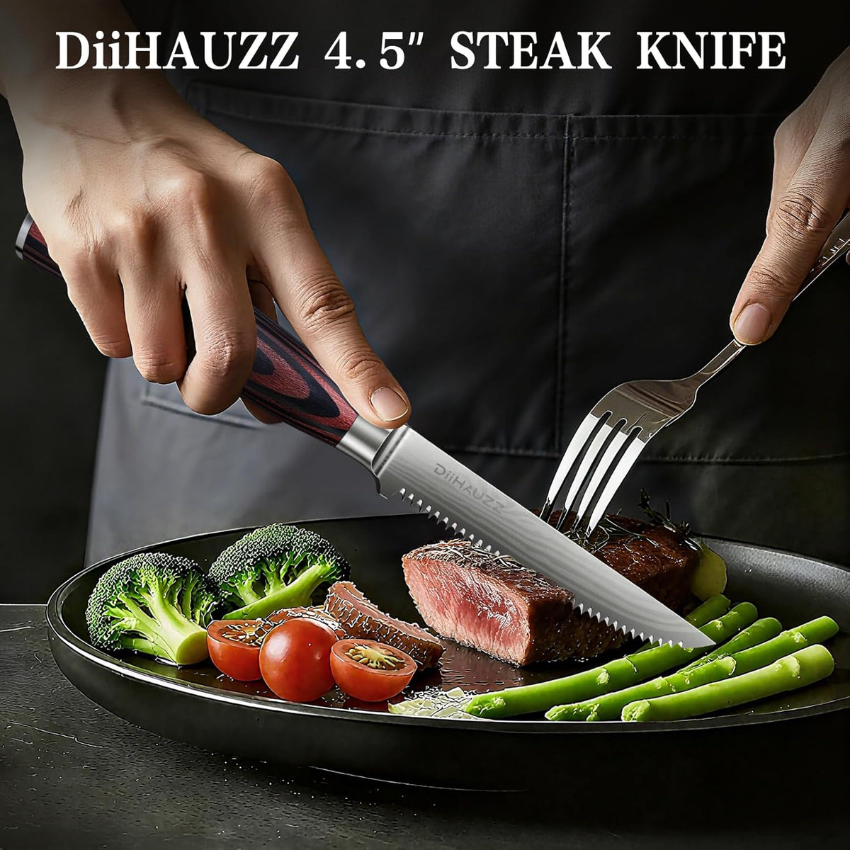 8 Inch Chef Knife, High Carbon Stainless Steel - Ultra Sharp Kitchen Gyutou Knife for Slicing Meat, Dicing Vegetables and Daily Meal Prep, Ergonomic Handle with Sheath, Gift Box