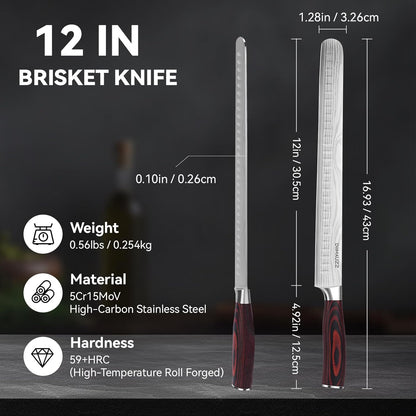 8 Inch Chef Knife, High Carbon Stainless Steel - Ultra Sharp Kitchen Gyutou Knife for Slicing Meat, Dicing Vegetables and Daily Meal Prep, Ergonomic Handle with Sheath, Gift Box