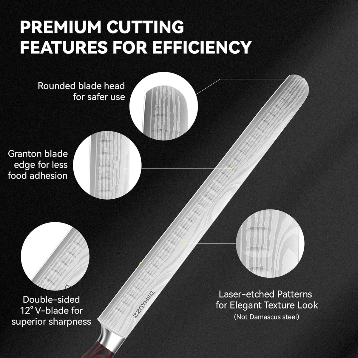 8 Inch Chef Knife, High Carbon Stainless Steel - Ultra Sharp Kitchen Gyutou Knife for Slicing Meat, Dicing Vegetables and Daily Meal Prep, Ergonomic Handle with Sheath, Gift Box