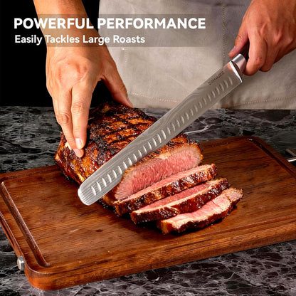 8 Inch Chef Knife, High Carbon Stainless Steel - Ultra Sharp Kitchen Gyutou Knife for Slicing Meat, Dicing Vegetables and Daily Meal Prep, Ergonomic Handle with Sheath, Gift Box
