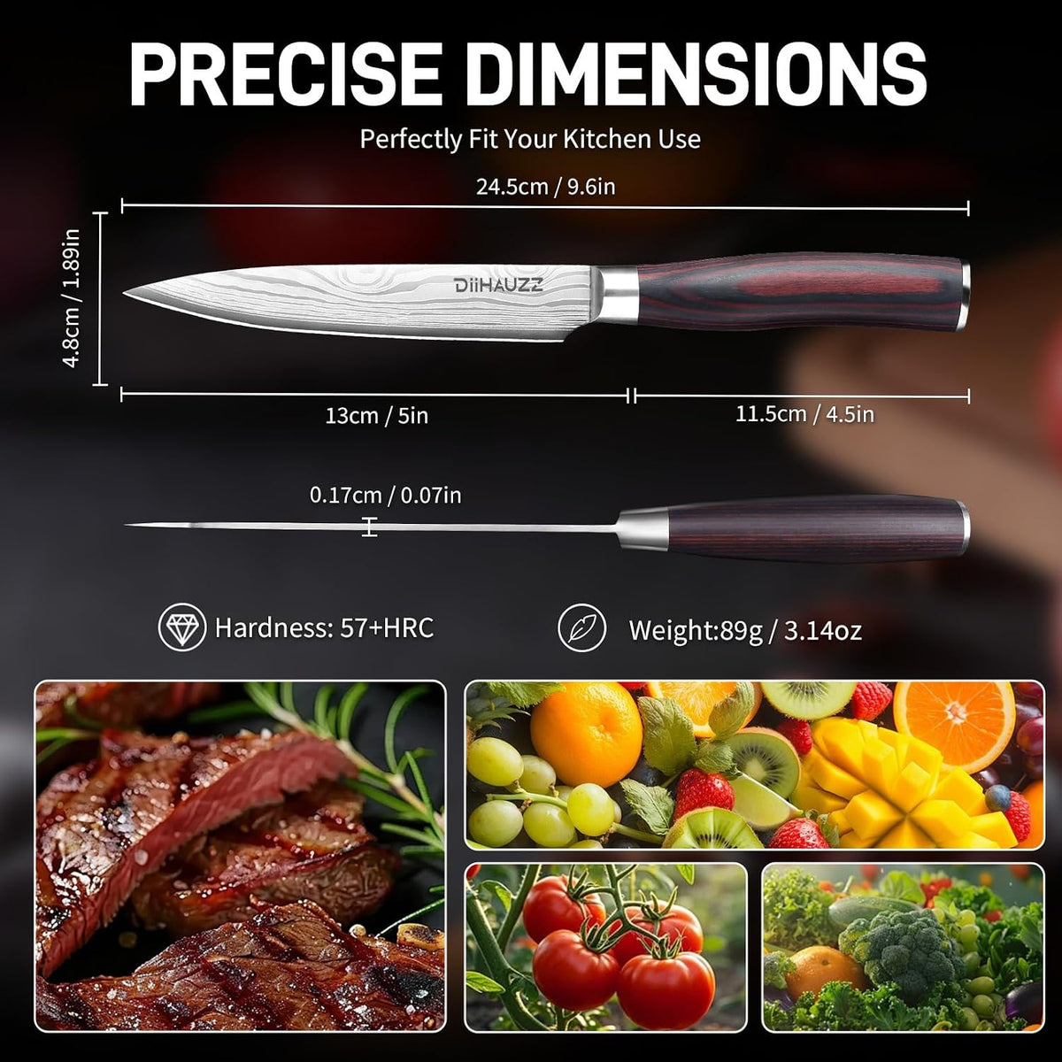 8 Inch Chef Knife, High Carbon Stainless Steel - Ultra Sharp Kitchen Gyutou Knife for Slicing Meat, Dicing Vegetables and Daily Meal Prep, Ergonomic Handle with Sheath, Gift Box