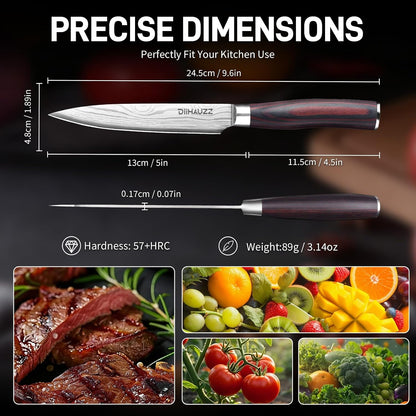 8 Inch Chef Knife, High Carbon Stainless Steel - Ultra Sharp Kitchen Gyutou Knife for Slicing Meat, Dicing Vegetables and Daily Meal Prep, Ergonomic Handle with Sheath, Gift Box