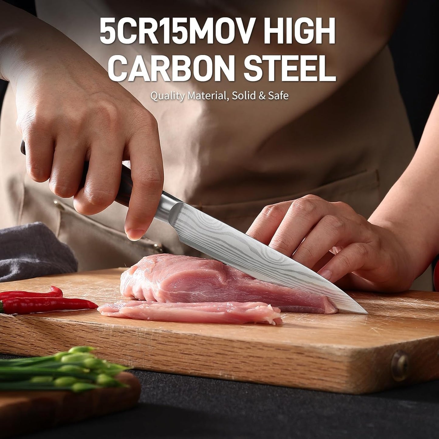 8 Inch Chef Knife, High Carbon Stainless Steel - Ultra Sharp Kitchen Gyutou Knife for Slicing Meat, Dicing Vegetables and Daily Meal Prep, Ergonomic Handle with Sheath, Gift Box
