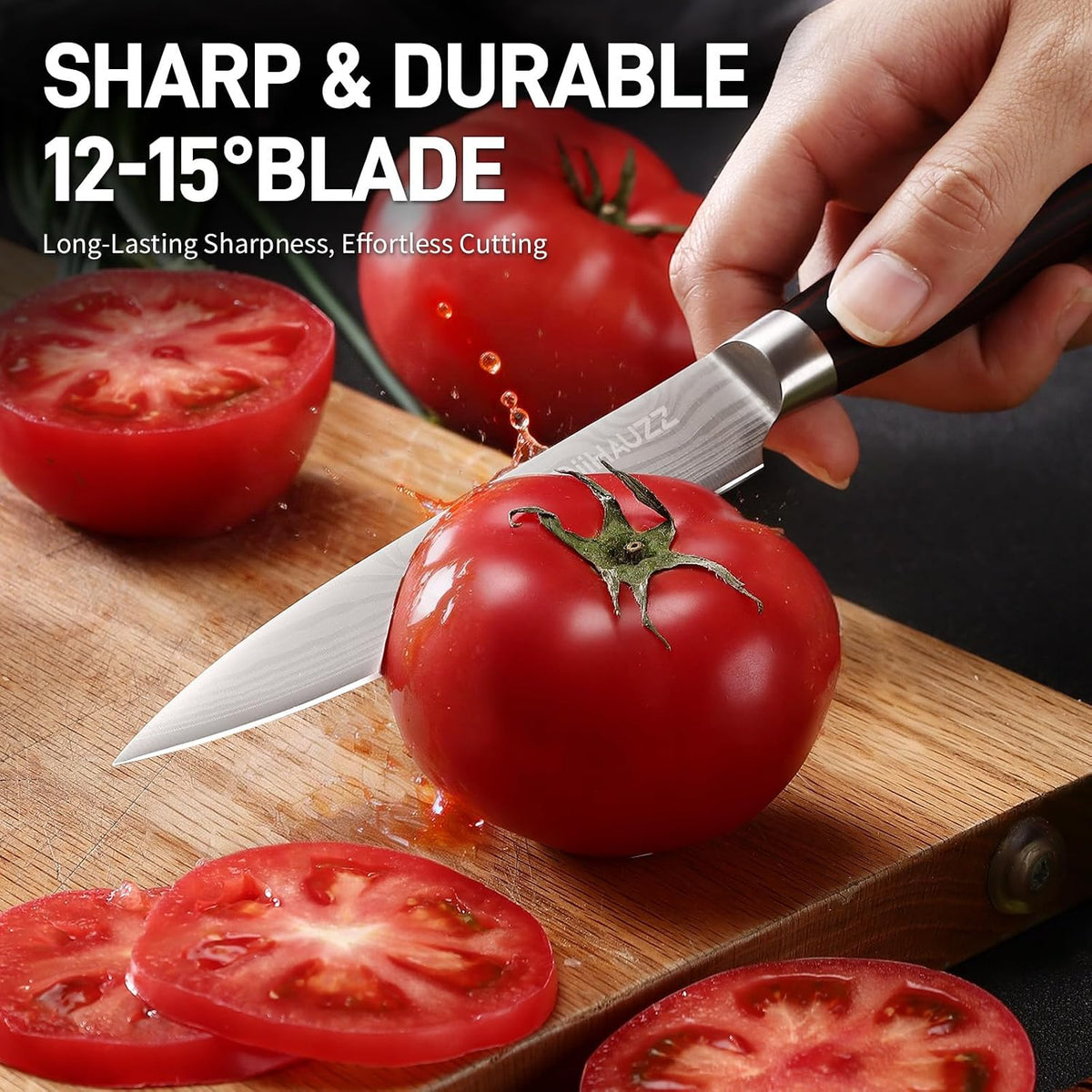8 Inch Chef Knife, High Carbon Stainless Steel - Ultra Sharp Kitchen Gyutou Knife for Slicing Meat, Dicing Vegetables and Daily Meal Prep, Ergonomic Handle with Sheath, Gift Box