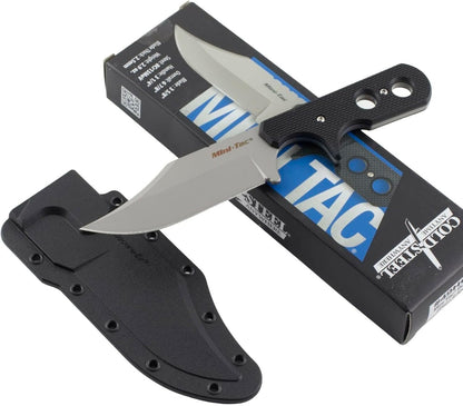 Cold Steel Mini Tac Bowie 3-5/8" Lightweight Durable 8Cr13MoV Stainless Steel Fixed Blade Clip Point Outdoor Hunting Utility Knife, Griv-Ex Handle, Secure-Ex Sheath - Boxed