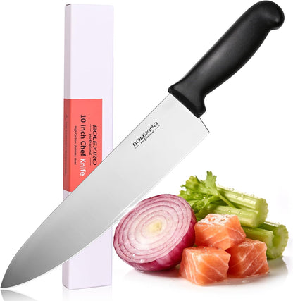 10 inch Japanese High Carbon Stainless Steel Chef Knife, Professional Sharp Wide Cook Knife with Non-slip Ergonomic Handle, for Kitchen Home Restaurant (Green)