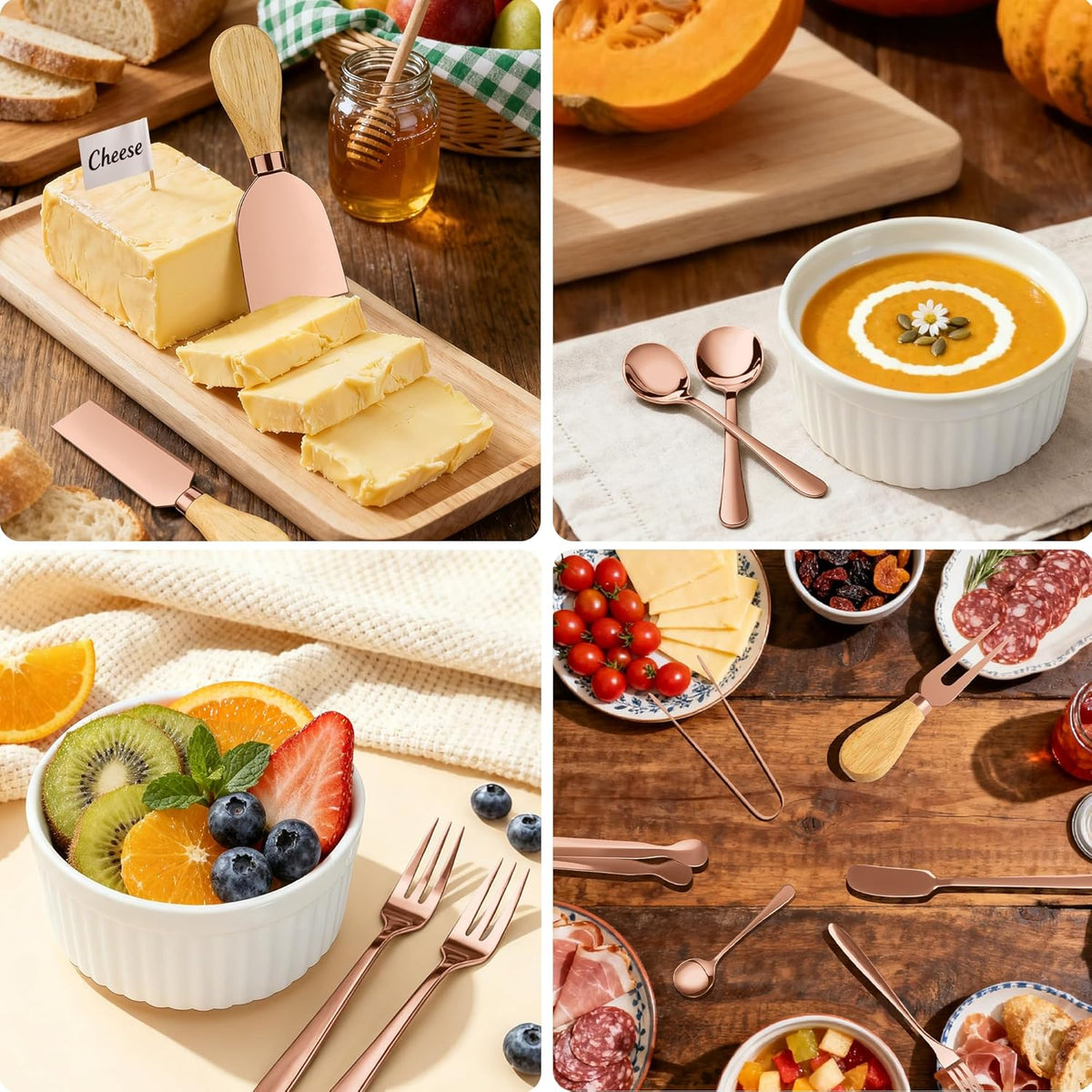 Charcuterie Boards Accessories Bowls with Lids, Cheese Butter Spreader Knife Set Mini Serving Tongs, Forks, Spoons,Dipping Bowls, Toothpick Flags, Honey Dippers For Party Platter Making (Silver)