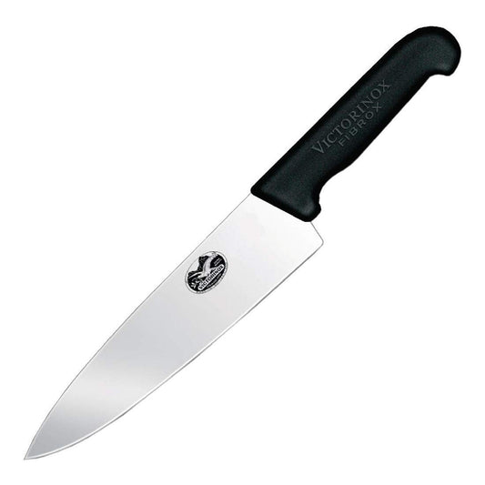 Fibrox Pro Chef’s Knife, 8 Inch - Swiss Army Kitchen Knife, High Carbon Stainless Steel Blade, Non-Slip Fibrox Handle, Dishwasher Safe, Black