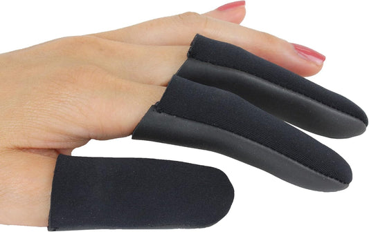 Heat Shield Professional High Heat Resistant Finger Protection Guards for Curling and Flat Irons, Wands, Blow Dryers - 3pc (Small/Medium, Black)