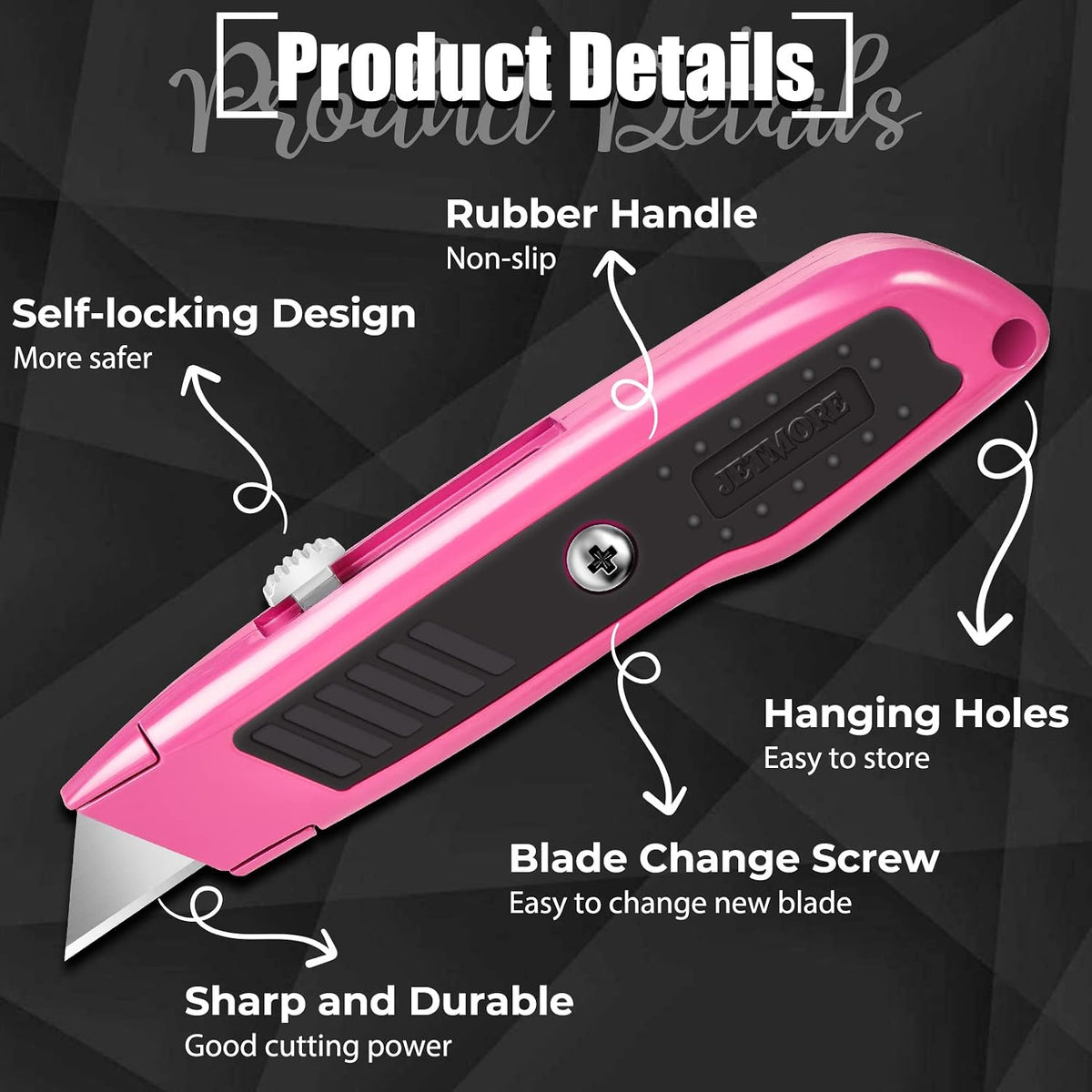Box Cutter, Pink Utility Knife, Razor Knife, Box Opener