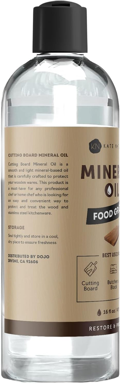 Mineral Oil for Wood Cutting Board, Butcher Block, and Knife. Food Grade Mineral Oil for Wooden Cutting Board & Utensils (8oz, Food Safe)