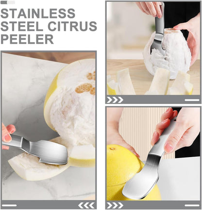 304 Stainless Steel Citrus Peeler Fruit Opener Multifunctional Grapefruit Knife Kitchen Gadget for Home and Hotel Use