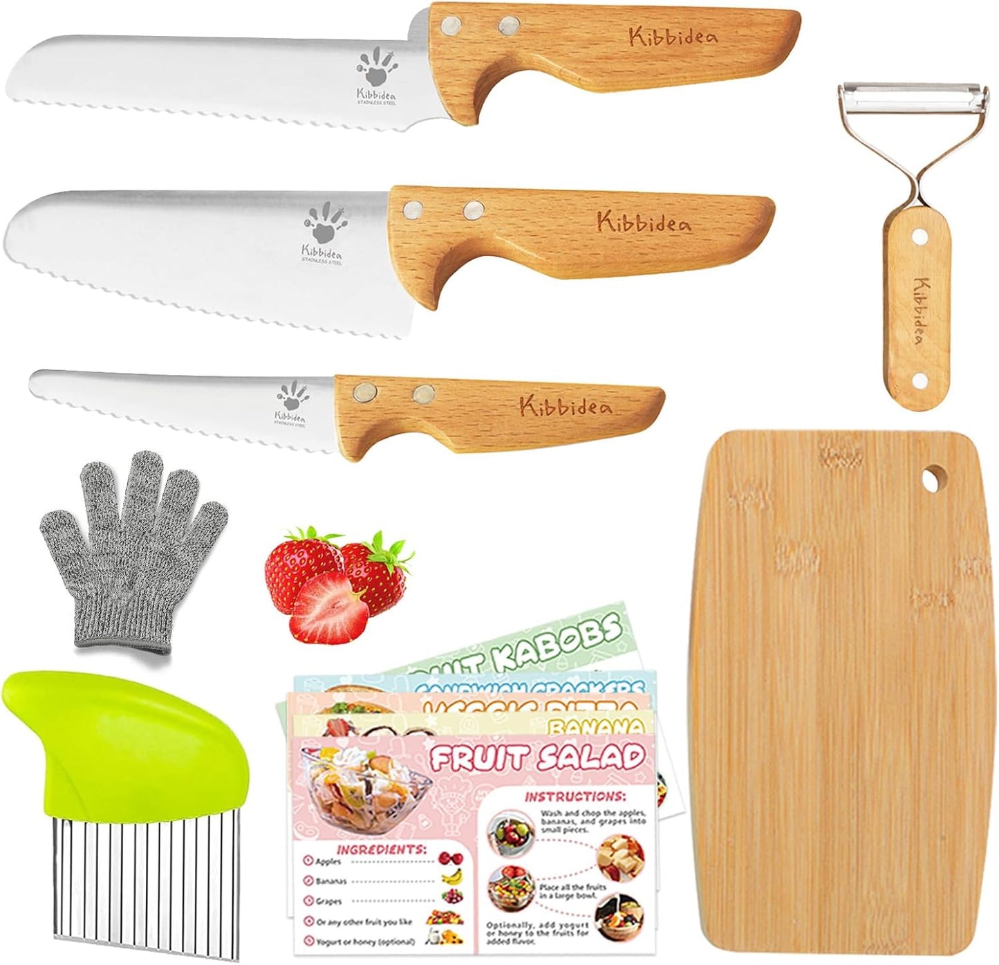 Kids Safe Knife Set for Real Cooking, 11Pcs Kitchen Cutting Set