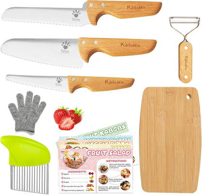 Kids Safe Knife Set for Real Cooking, 11Pcs Kitchen Cutting Set