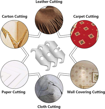 50PCS Utility Hook Blades Steel Razor Blades | Safety Horn Knife Blades, Storage Box Included, For Cutting Carpets, For Wallpaper, For Roofing Materials