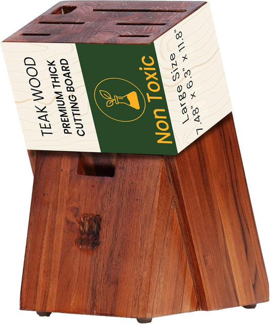 Premium Knife Block Holder with 6 Slots – Compact Countertop Knife Organizer 7.48 x 6.3 x 11.8 Inch – Sleek & Sturdy Kitchen Knife Storage for Chef, Bread & Utility Knives