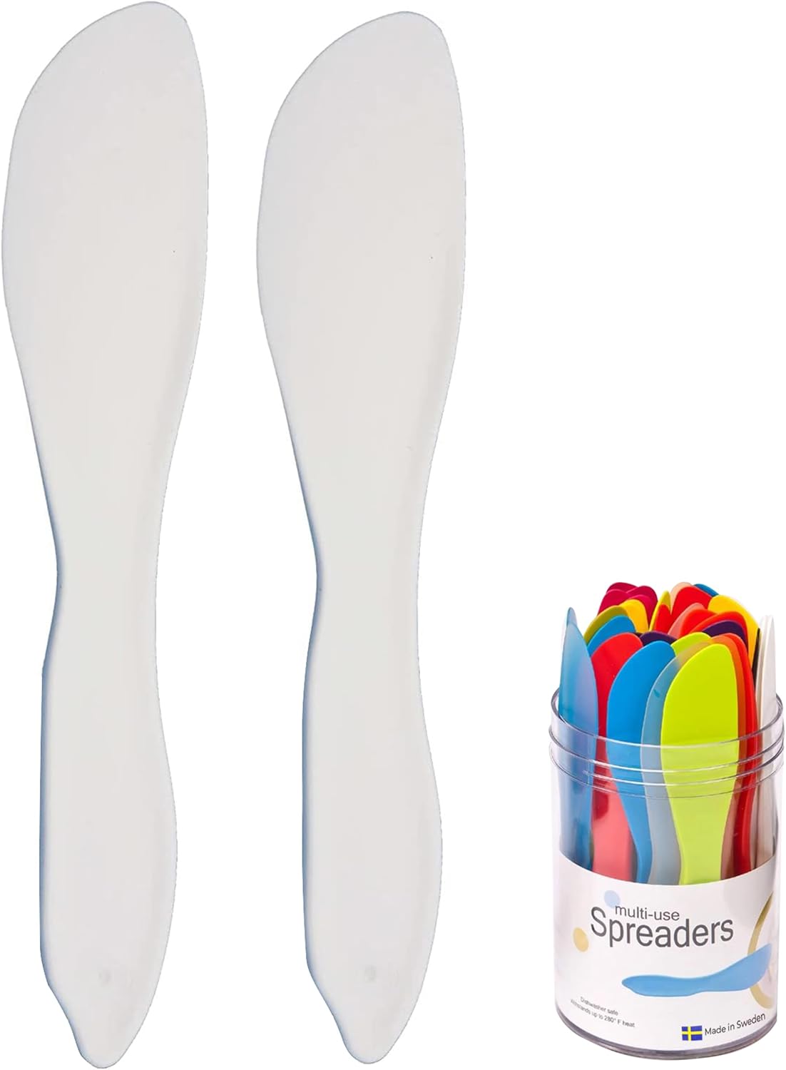 Multi Purpose Spreaders | Versatile Butter Knife for Soft Cheese or Frosting | Safe for Kids | BPA-Free and Dishwasher-Safe | Set of 2 Spreaders Each | Made in Sweden | Purple