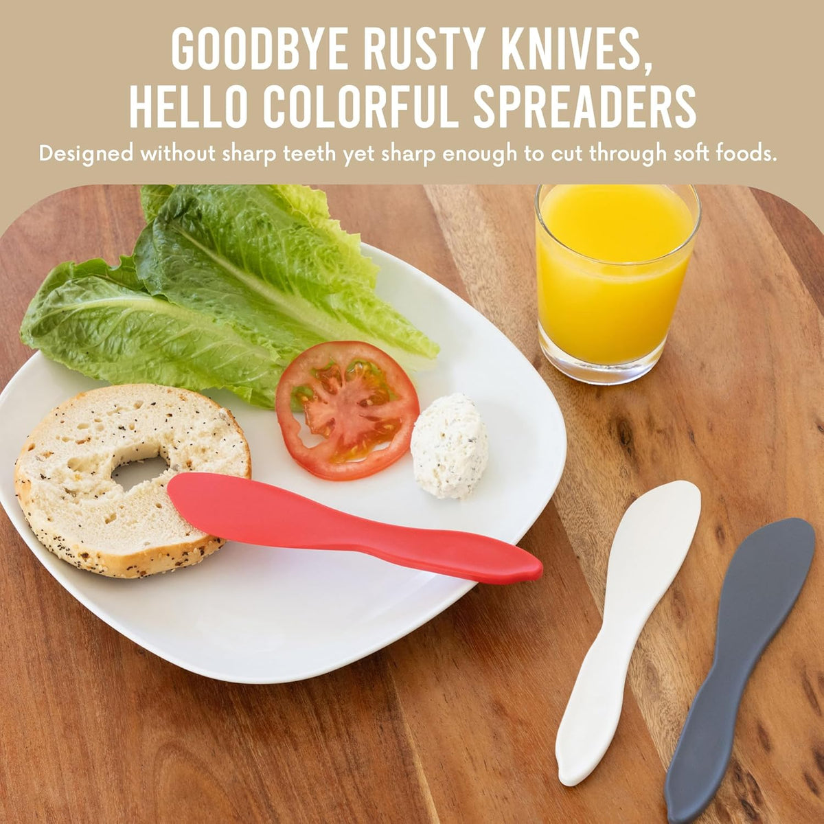 Multi Purpose Spreaders | Versatile Butter Knife for Soft Cheese or Frosting | Safe for Kids | BPA-Free and Dishwasher-Safe | Set of 2 Spreaders Each | Made in Sweden | Purple
