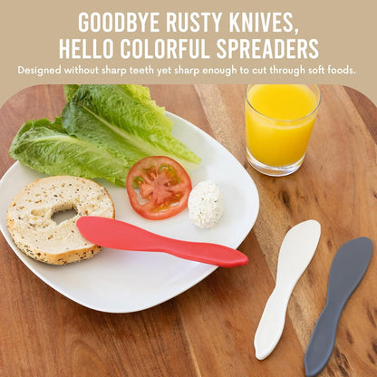 Multi Purpose Spreaders | Versatile Butter Knife for Soft Cheese or Frosting | Safe for Kids | BPA-Free and Dishwasher-Safe | Set of 2 Spreaders Each | Made in Sweden | Purple