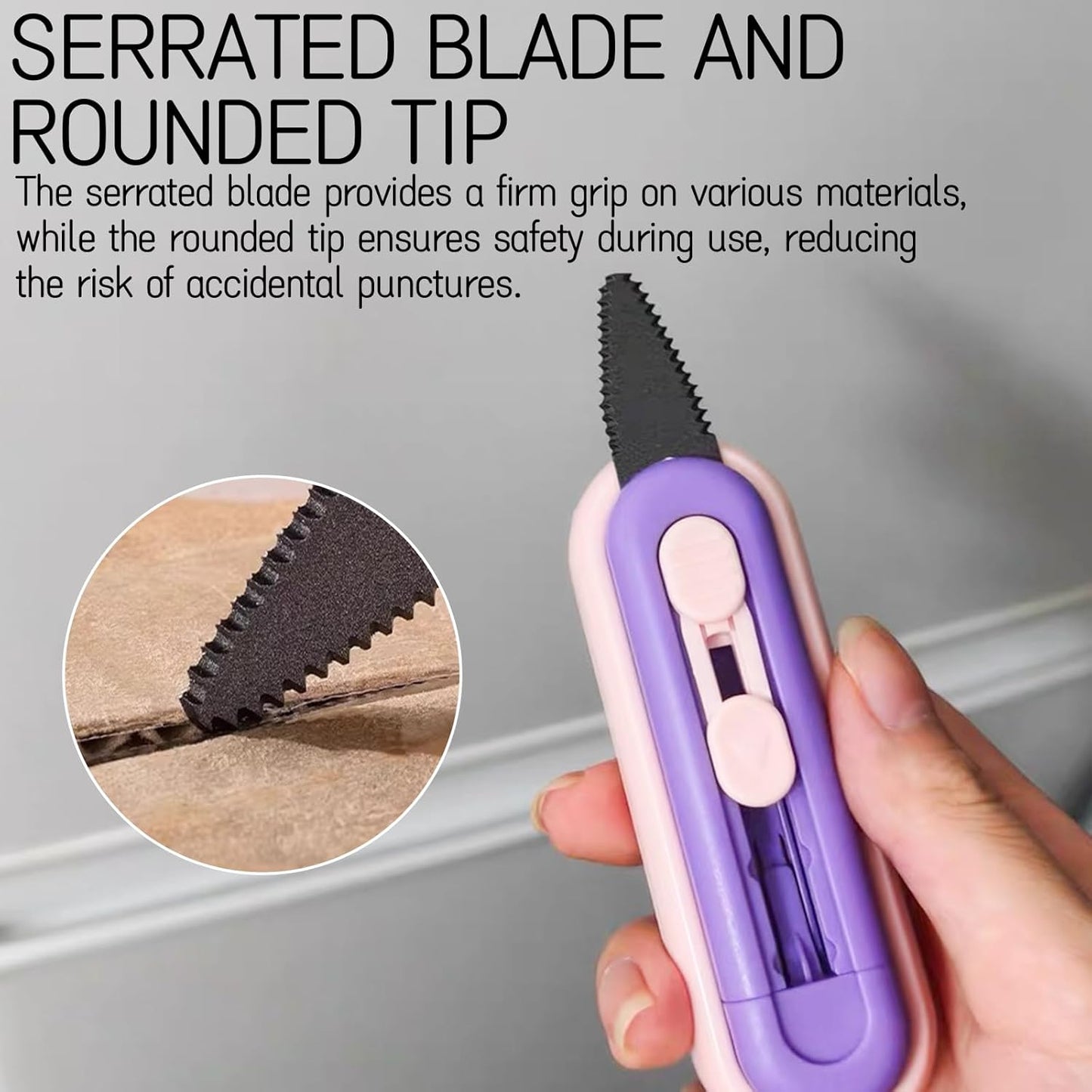 Magnetic Scissors and Box Cutter Set - Retractable Utility Knife with Serrated Blade, Non-Stick Fluorine Coating, Safe and Always Handy for Kitchen and Office Use (Milk Green)