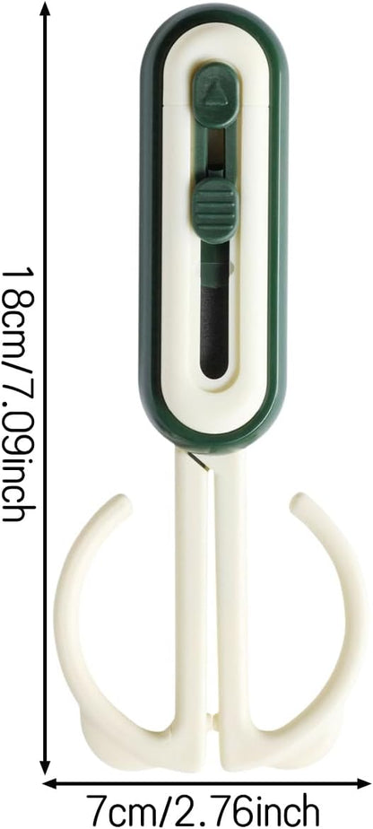 Magnetic Scissors and Box Cutter Set - Retractable Utility Knife with Serrated Blade, Non-Stick Fluorine Coating, Safe and Always Handy for Kitchen and Office Use (Milk Green)