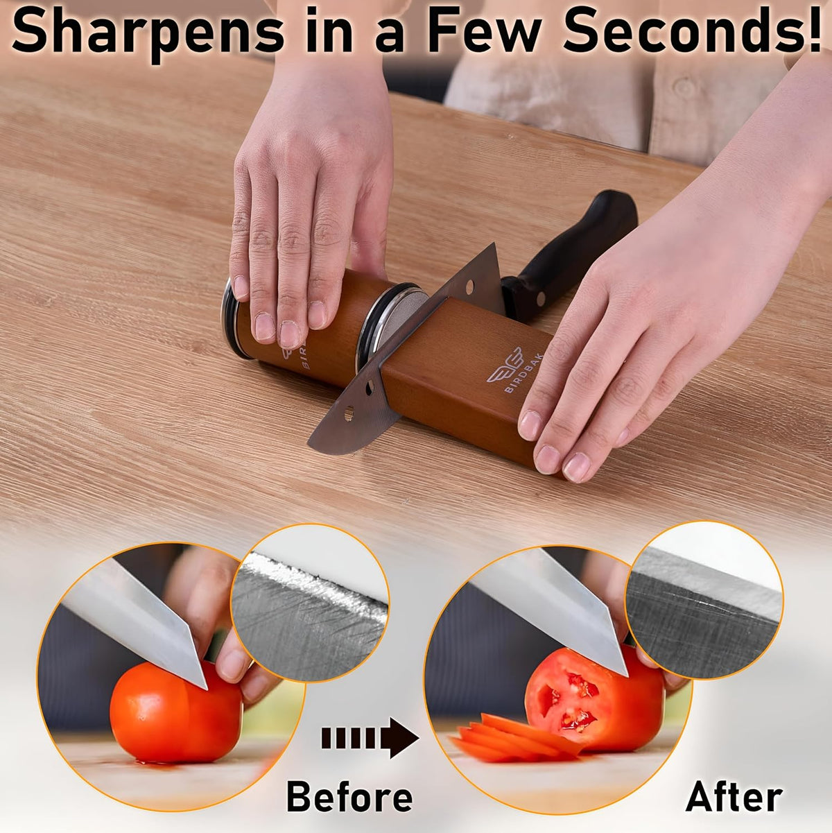 The Original Premium Rolling Knife Sharpener Kit - Ultimate Knife Sharpening Solution - With Diamonds and Ceramic for Steel of Any Hardness, Knife Sharpener 15 and 20 degree For Kitchen Knives