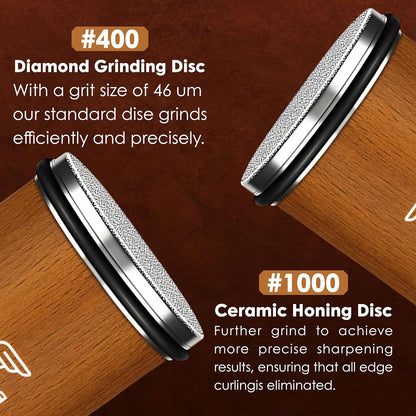 The Original Premium Rolling Knife Sharpener Kit - Ultimate Knife Sharpening Solution - With Diamonds and Ceramic for Steel of Any Hardness, Knife Sharpener 15 and 20 degree For Kitchen Knives