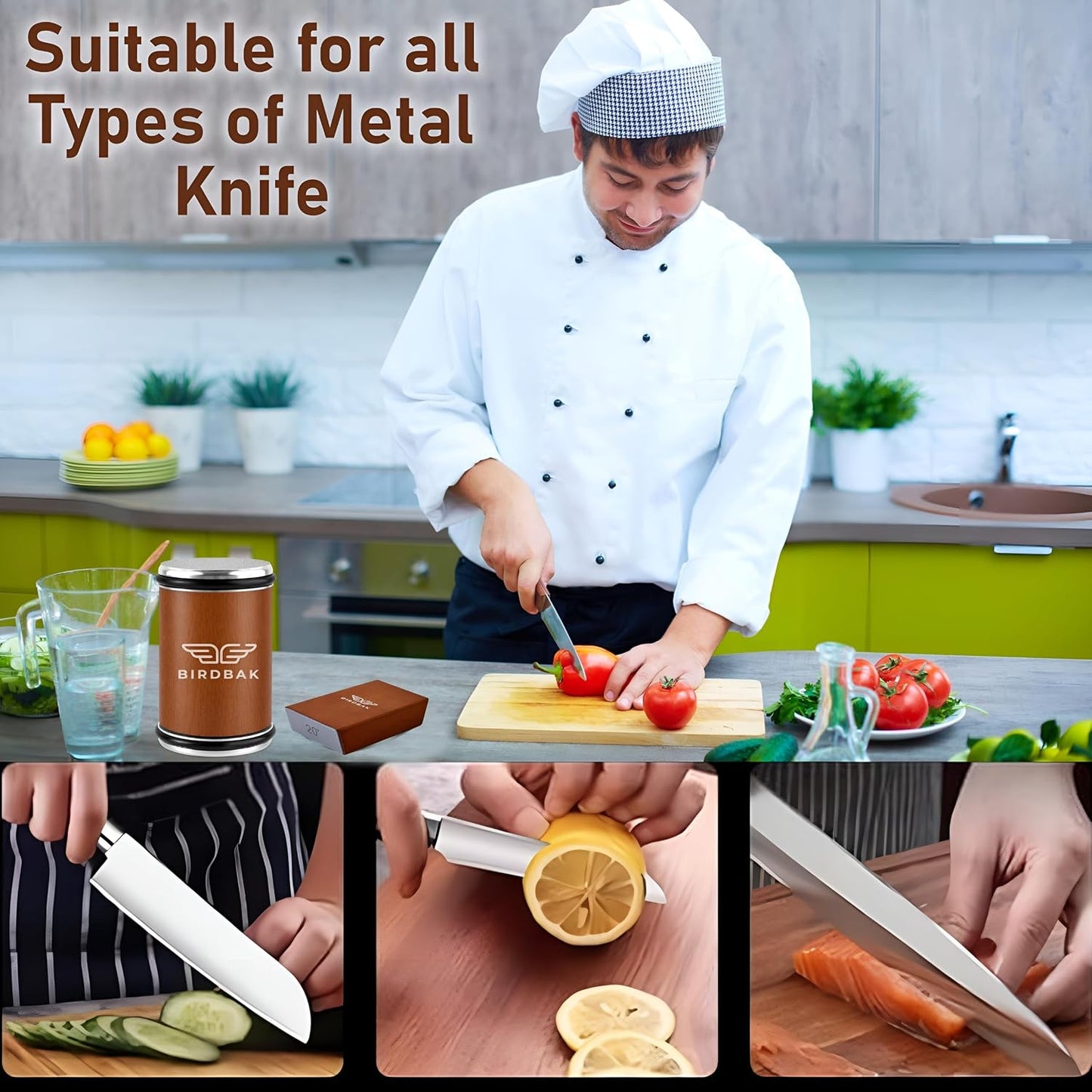 The Original Premium Rolling Knife Sharpener Kit - Ultimate Knife Sharpening Solution - With Diamonds and Ceramic for Steel of Any Hardness, Knife Sharpener 15 and 20 degree For Kitchen Knives
