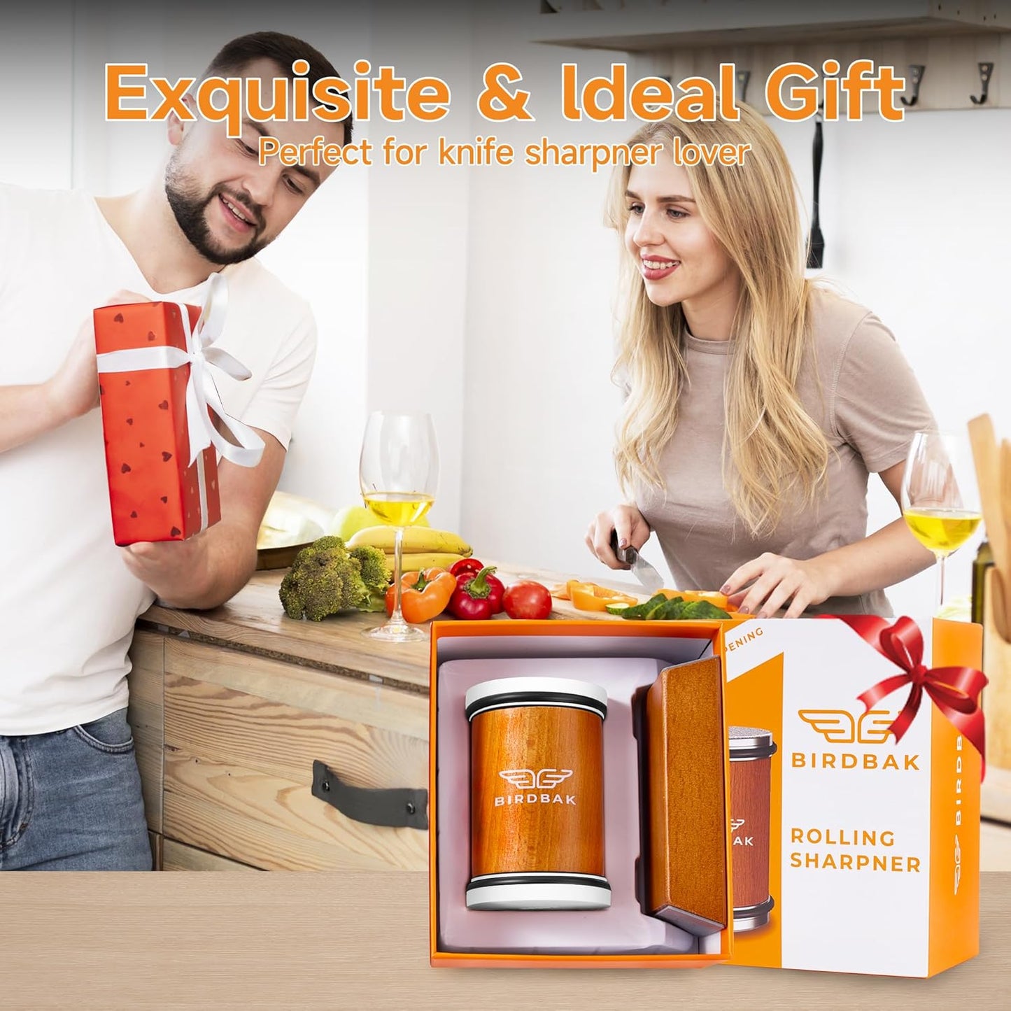 The Original Premium Rolling Knife Sharpener Kit - Ultimate Knife Sharpening Solution - With Diamonds and Ceramic for Steel of Any Hardness, Knife Sharpener 15 and 20 degree For Kitchen Knives