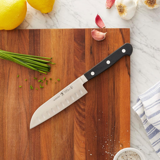 Classic Razor-Sharp Hollow Edge Santoku Knife 5 inch, German Engineered Informed by 100+ Years of Mastery