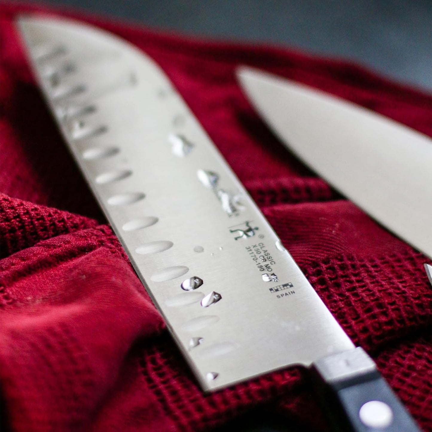Classic Razor-Sharp Hollow Edge Santoku Knife 5 inch, German Engineered Informed by 100+ Years of Mastery
