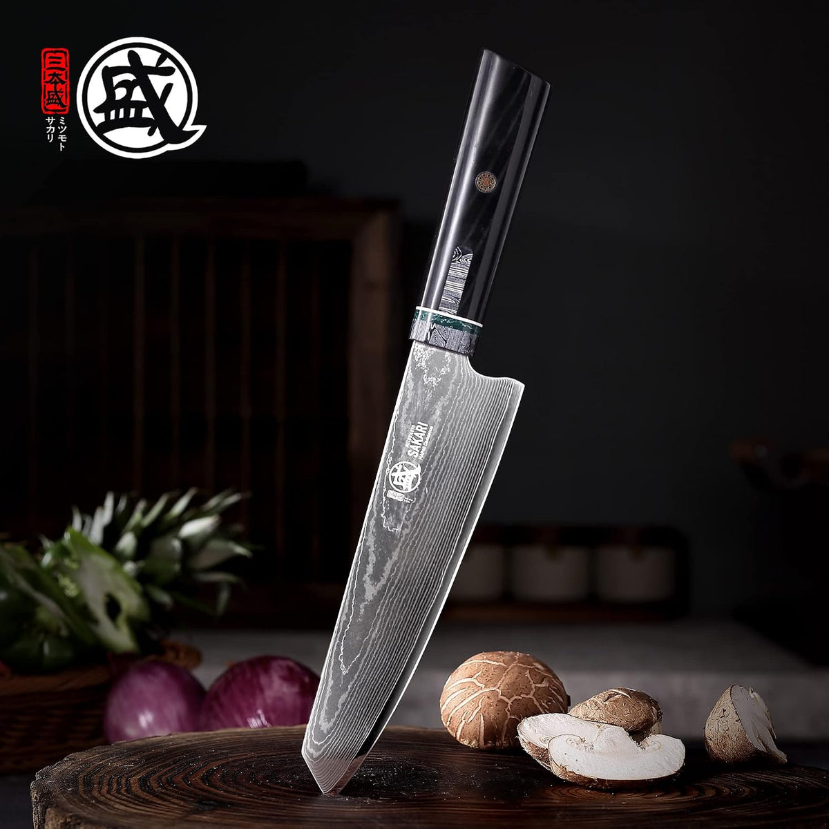 7 Inch Japanese Kiritsuke Chef Knife HAP40 Damascus