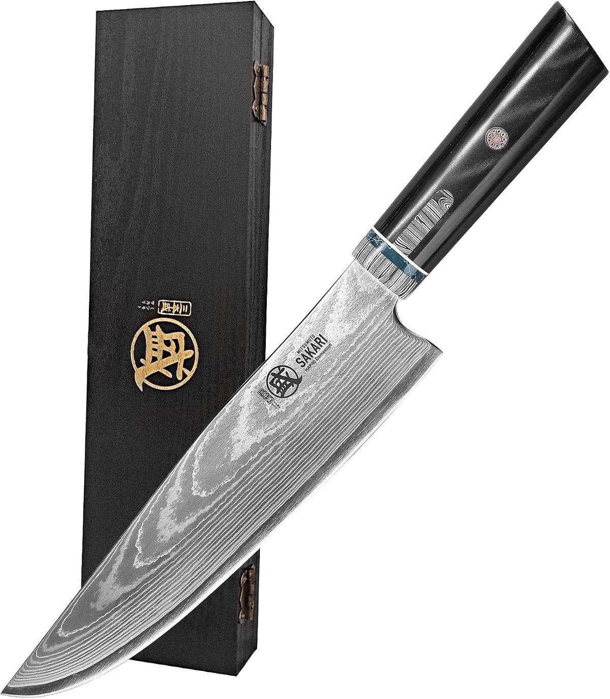 7 Inch Japanese Kiritsuke Chef Knife HAP40 Damascus