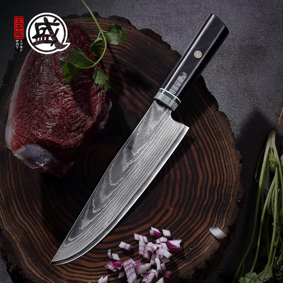 7 Inch Japanese Kiritsuke Chef Knife HAP40 Damascus