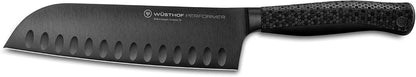 Wüsthof Performer 7" Hollow Edge Santoku Knife, Black