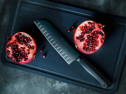 Wüsthof Performer 7" Hollow Edge Santoku Knife, Black
