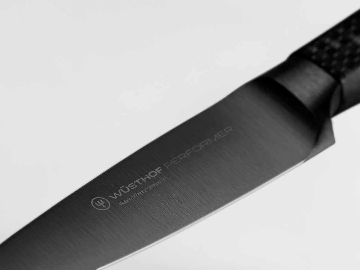 Wüsthof Performer 7" Hollow Edge Santoku Knife, Black