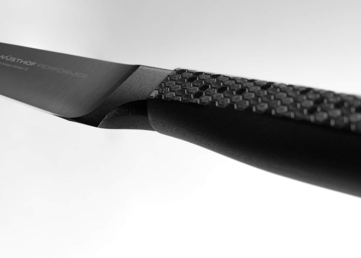 Wüsthof Performer 7" Hollow Edge Santoku Knife, Black