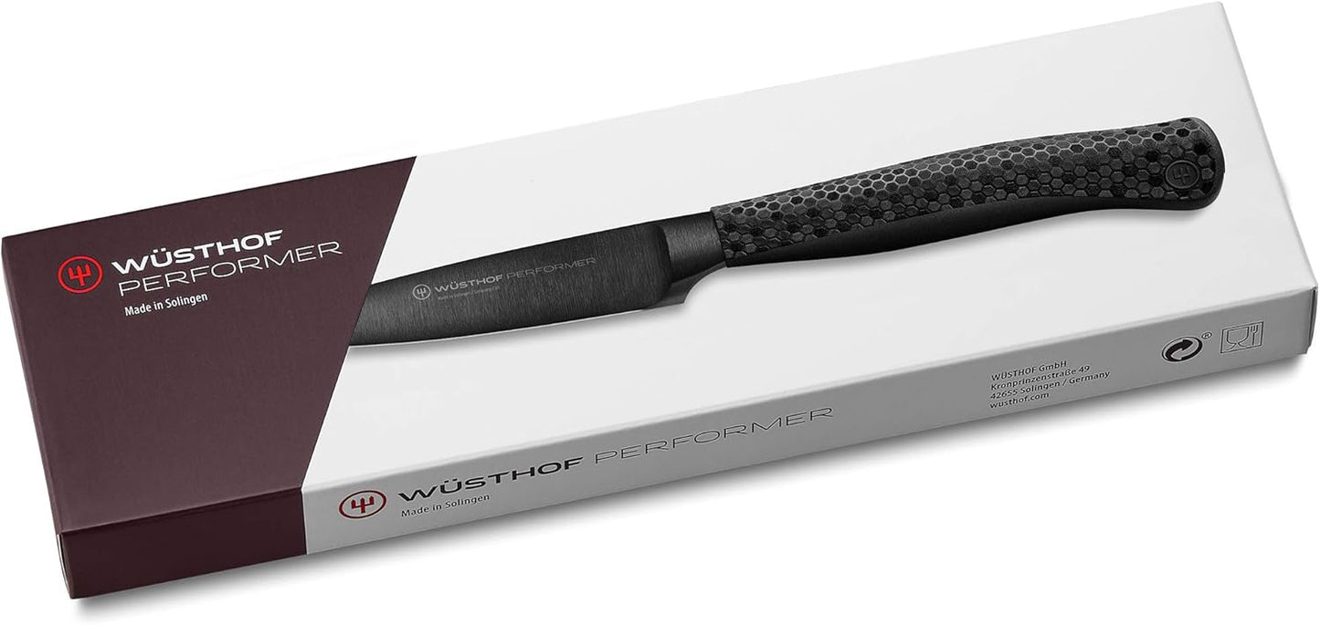 Wüsthof Performer 7" Hollow Edge Santoku Knife, Black