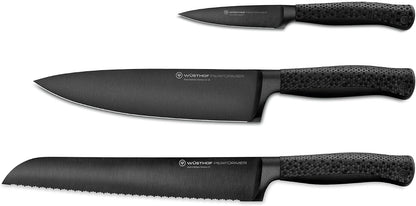 Wüsthof Performer 7" Hollow Edge Santoku Knife, Black