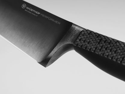 Wüsthof Performer 7" Hollow Edge Santoku Knife, Black